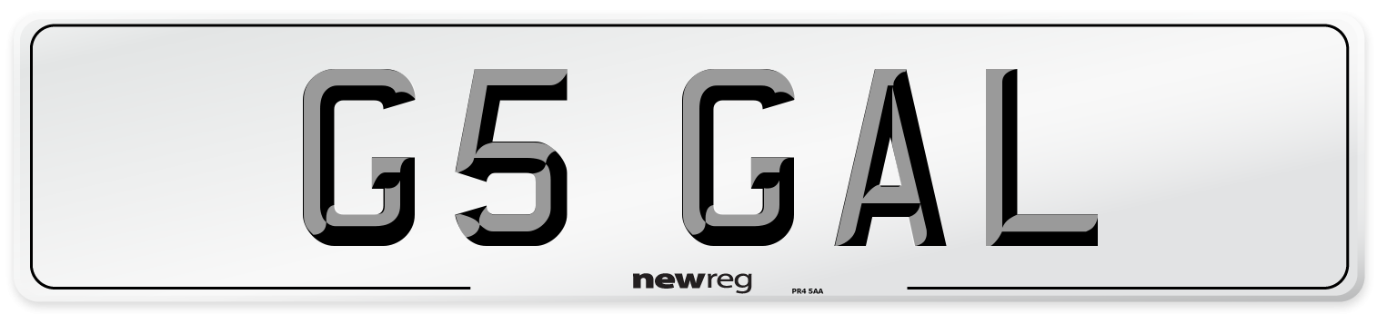 G5 GAL Number Plate from New Reg